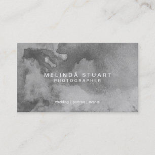 Grunge Grey Watercolor Business Card