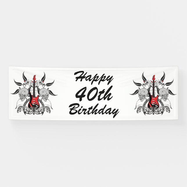 Grunge Guitar and Skull Banner (Horizontal)