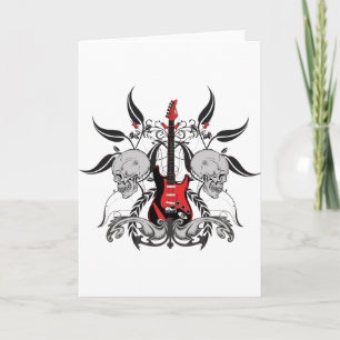 Grunge Guitar and Skull Card