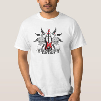 Grunge Guitar and Skull Mens Value Shirt