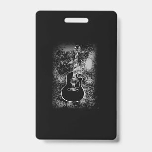 Grunge Guitar Graphic Guitarist Rock Musician Jazz ID Badge