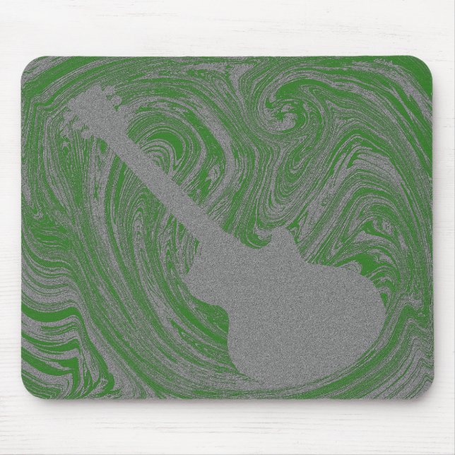 Grunge Guitar Mousepad, Green Mouse Pad (Front)