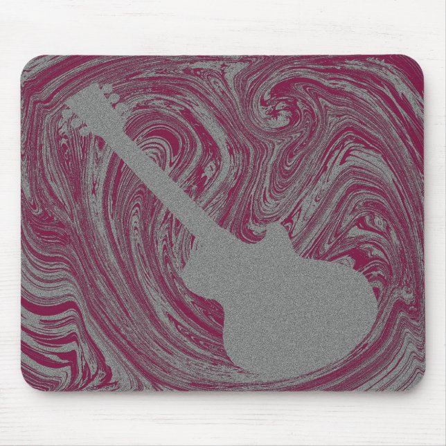 Grunge Guitar Mousepad, Pink Mouse Pad (Front)
