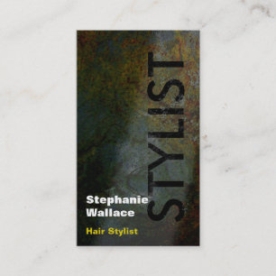Grunge Hair Stylist Business Card Black Yellow