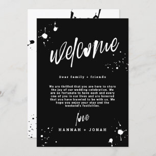 Grunge Halloween Wedding program Welcome Bag card
