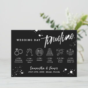 Grunge Halloween Wedding timeline Welcome card