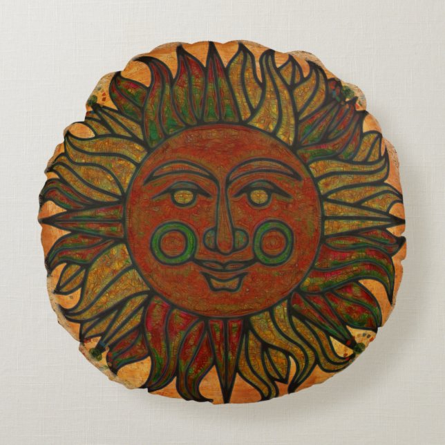 Grunge Harvest New Age Round Cushion (Front)