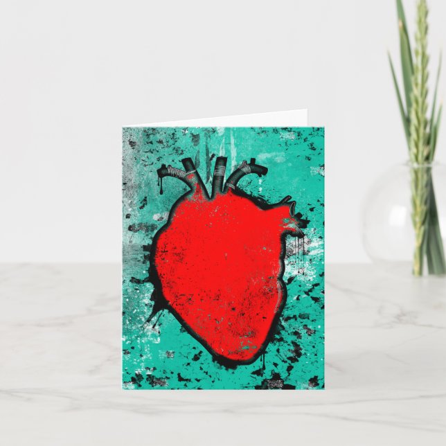 grunge heart holiday card (Front)