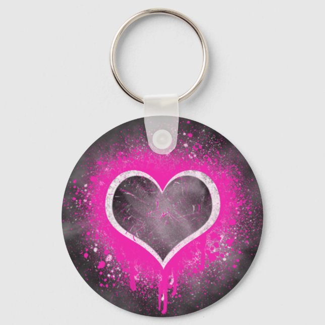 Grunge Heart Key Ring (Front)