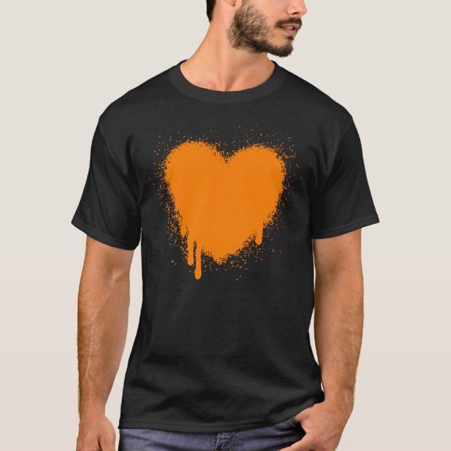 Grunge Heart - Orange T-Shirt (Front)