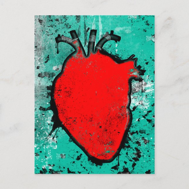 grunge heart postcard (Front)