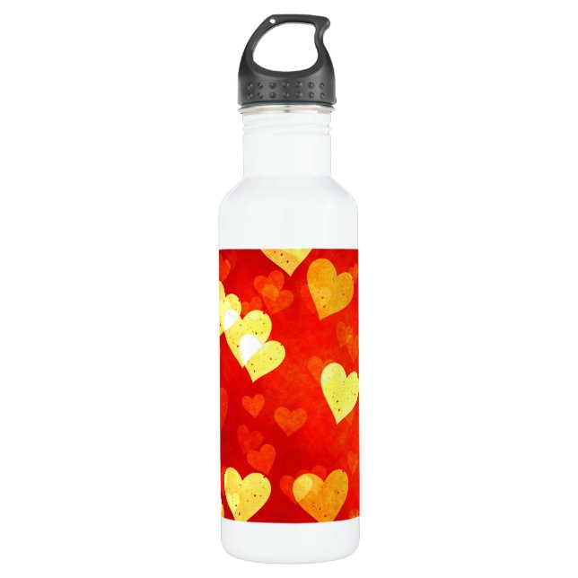 Grunge hearts 710 ml water bottle (Front)