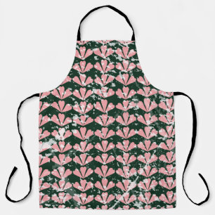 Grunge hearts and flowers pattern. apron
