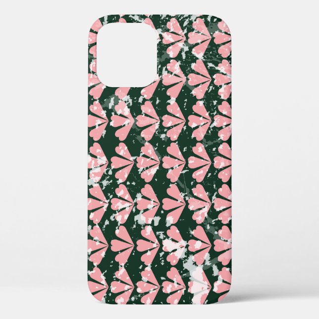 Grunge hearts and flowers pattern. Case-Mate iPhone case (Back)