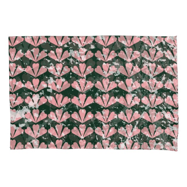 Grunge hearts and flowers pattern. pillowcase (Front)