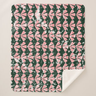 Grunge hearts and flowers pattern. sherpa blanket