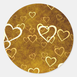 Grunge hearts classic round sticker