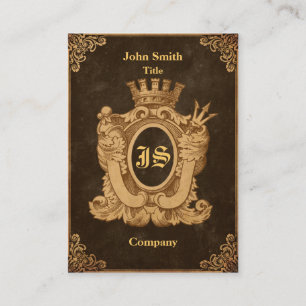 Grunge Heraldry Monogram Business Card