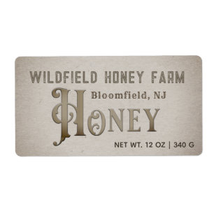 Grunge HONEY Farm Market Label Honeycomb 