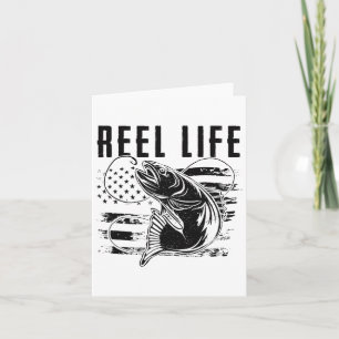 Grunge Hook American Flag Fisherman Merch. Fishing Card