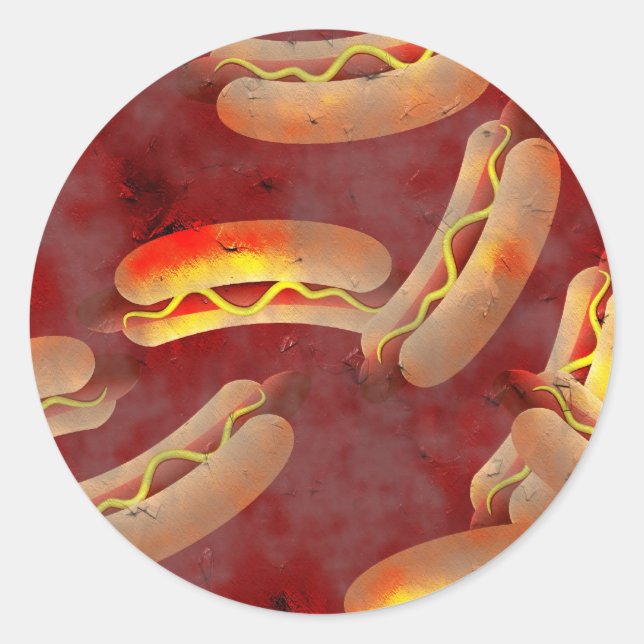 Grunge Hotdogs Classic Round Sticker (Front)