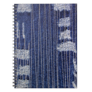 Grunge Indigo Denim with Decorative Stitching Notebook