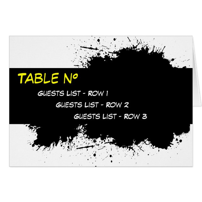 Grunge Ink Stain Placeholder Card Template (Front Horizontal)