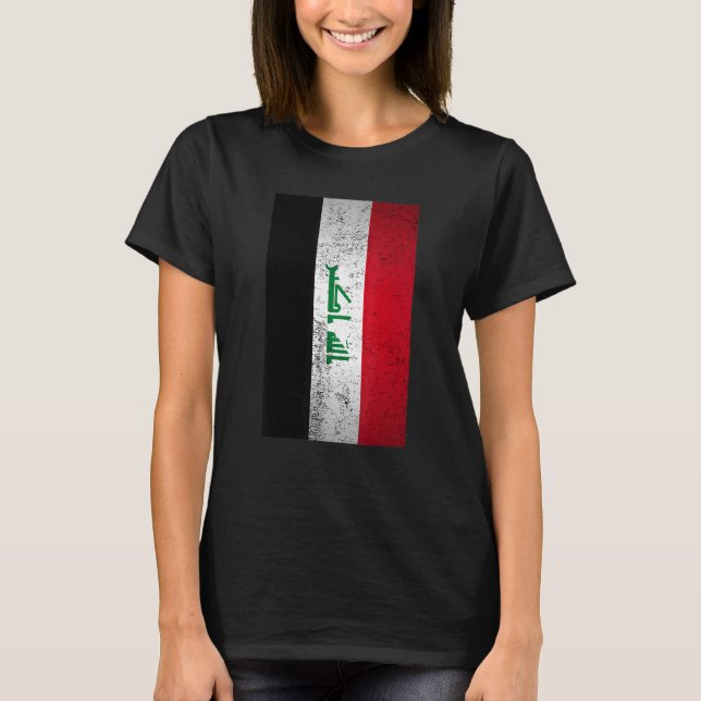 Grunge Iraq Flag Retro Middle East Arabic Kurdish  T-Shirt (Front)