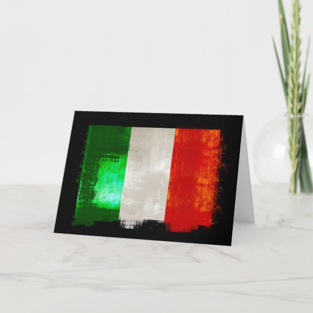 Grunge Italy flag for Italians of Italia - forza Card (Front)