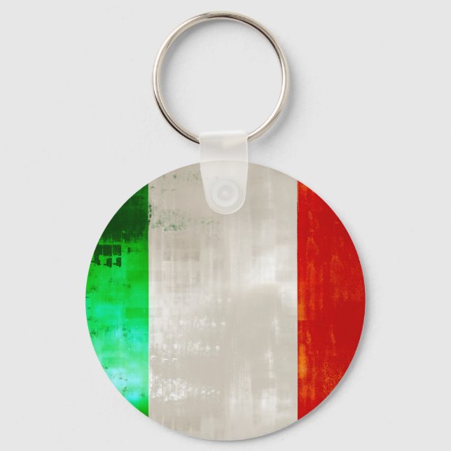 Grunge Italy flag for Italians of Italia - forza Key Ring (Front)