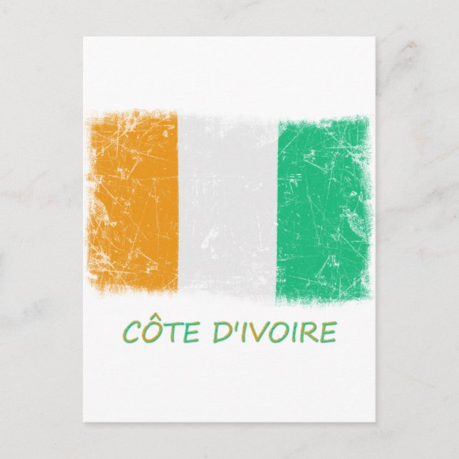 Grunge Ivory Coast Flag Postcard (Front)