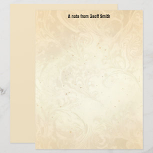 Grunge Ivory Swirls Stationery Paper