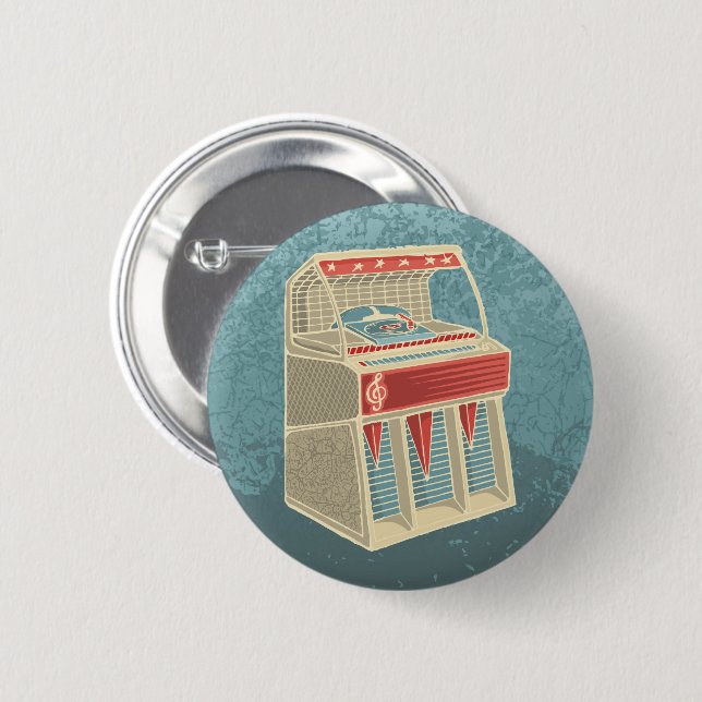 Grunge Jukebox 6 Cm Round Badge (Front & Back)