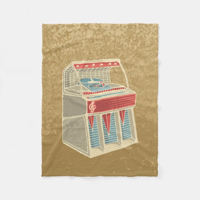 Grunge Jukebox Fleece Blanket (Front)