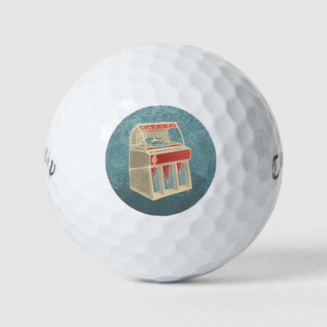 Grunge Jukebox Golf Balls (Front)