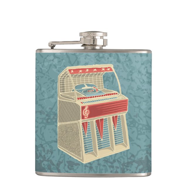 Grunge Jukebox Hip Flask (Front)