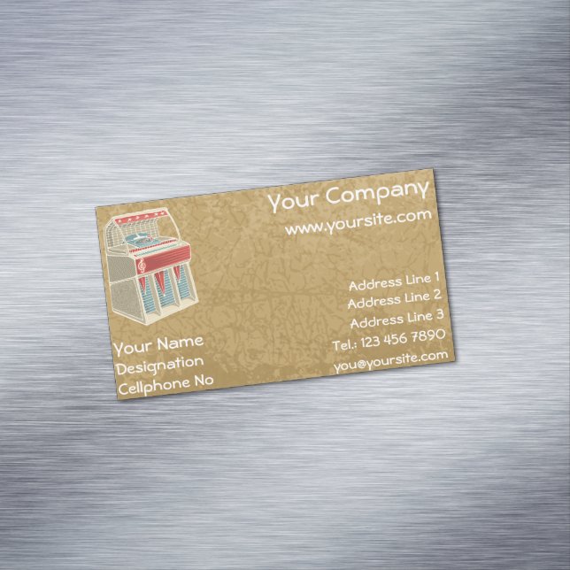 Grunge Jukebox Magnetic Business Card (In Situ)