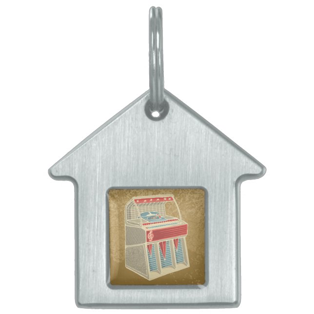 Grunge Jukebox Pet ID Tag (Front)