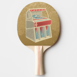 Grunge Jukebox Ping Pong Paddle