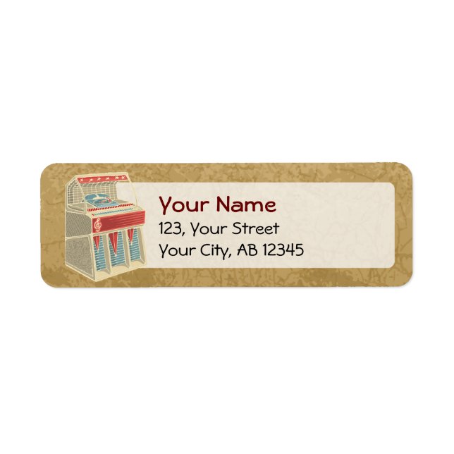 Grunge Jukebox Return Address Label (Front)