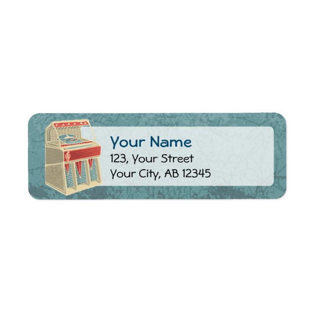 Grunge Jukebox Return Address Label (Front)