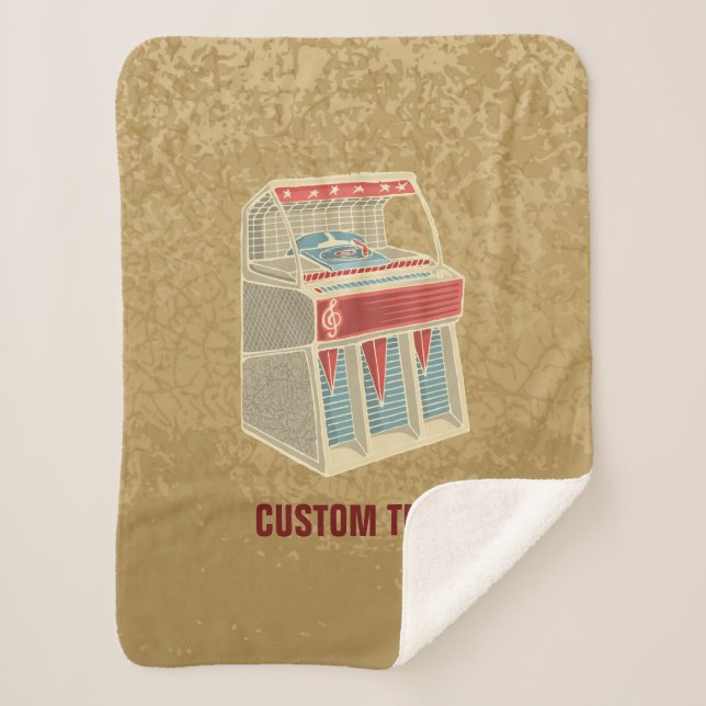 Grunge Jukebox Sherpa Blanket (Front)