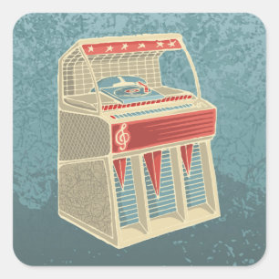 Grunge Jukebox Square Sticker