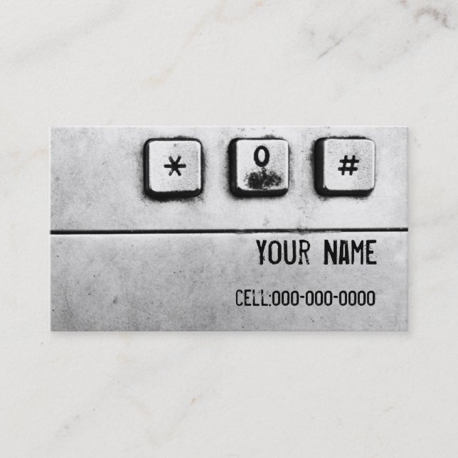 grunge keypad business card (Front)