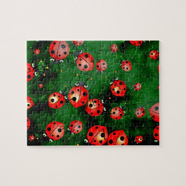 Grunge Ladybugs Jigsaw Puzzle (Horizontal)