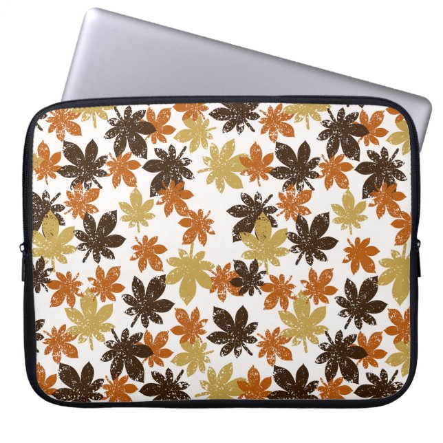 Grunge Leaf: Seamless Background Pattern. Laptop Sleeve (Front)