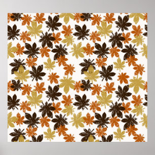 Grunge Leaf: Seamless Background Pattern. Poster