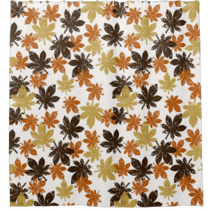 Grunge Leaf: Seamless Background Pattern. Shower Curtain