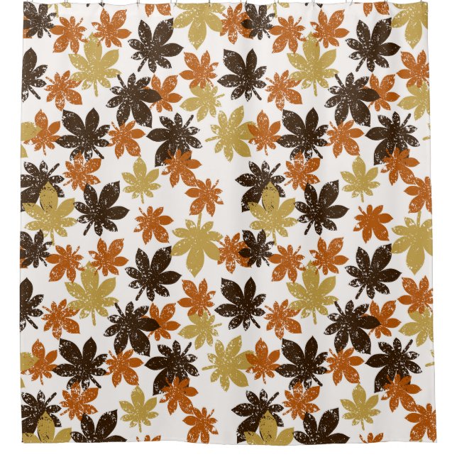 Grunge Leaf: Seamless Background Pattern. Shower Curtain (Front)