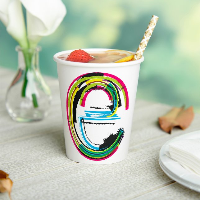 Grunge Letter E Paper Cups (Creator Uploaded)